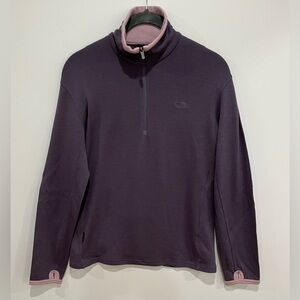 Icebreaker Sport 320 Women’s Purple & Pink 1/2 Zip-Up Sweater Size M